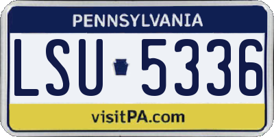 PA license plate LSU5336