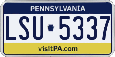 PA license plate LSU5337