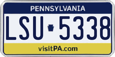 PA license plate LSU5338