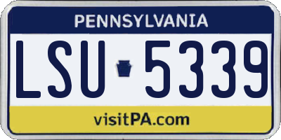 PA license plate LSU5339