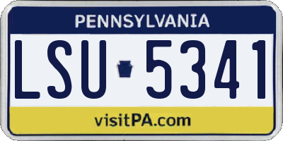 PA license plate LSU5341