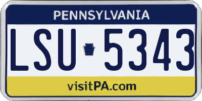 PA license plate LSU5343