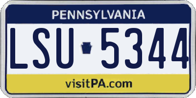 PA license plate LSU5344