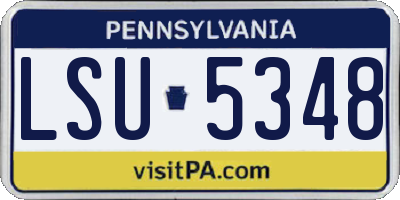 PA license plate LSU5348