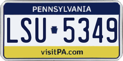 PA license plate LSU5349