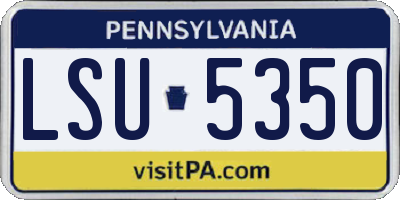 PA license plate LSU5350
