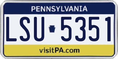 PA license plate LSU5351