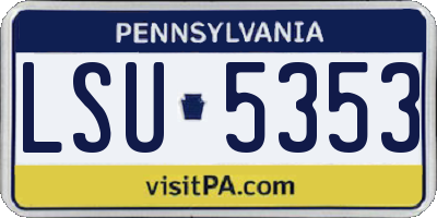 PA license plate LSU5353