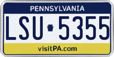 PA license plate LSU5355