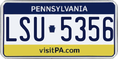 PA license plate LSU5356
