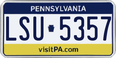 PA license plate LSU5357