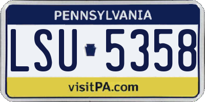 PA license plate LSU5358