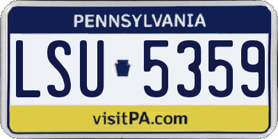 PA license plate LSU5359
