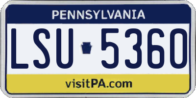 PA license plate LSU5360