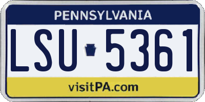PA license plate LSU5361