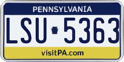 PA license plate LSU5363