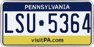 PA license plate LSU5364