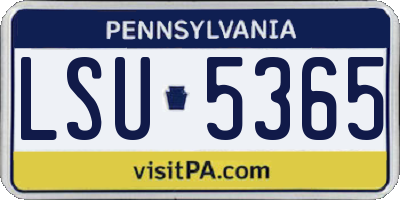 PA license plate LSU5365