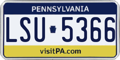 PA license plate LSU5366