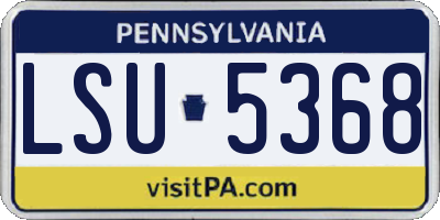 PA license plate LSU5368