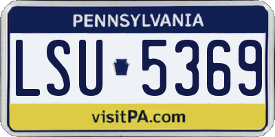 PA license plate LSU5369