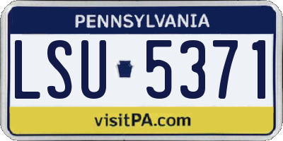 PA license plate LSU5371
