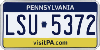 PA license plate LSU5372