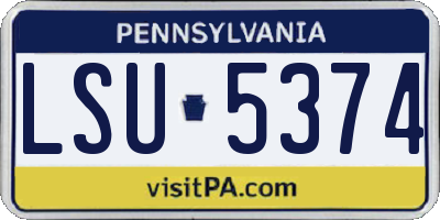 PA license plate LSU5374