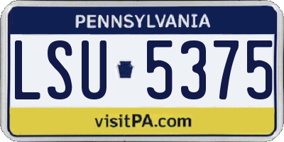 PA license plate LSU5375