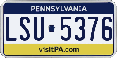 PA license plate LSU5376