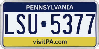 PA license plate LSU5377