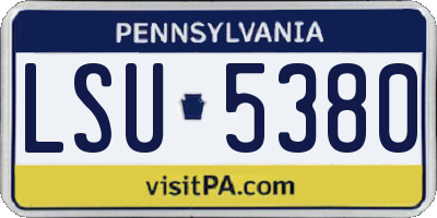 PA license plate LSU5380