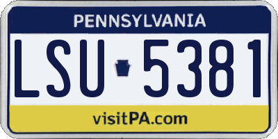 PA license plate LSU5381