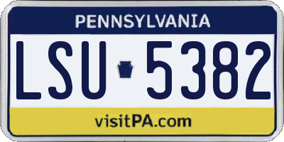 PA license plate LSU5382