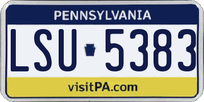 PA license plate LSU5383