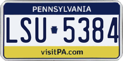 PA license plate LSU5384