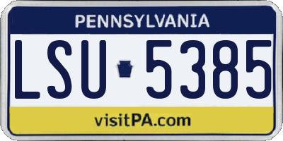 PA license plate LSU5385