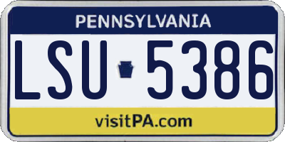 PA license plate LSU5386
