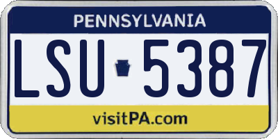 PA license plate LSU5387