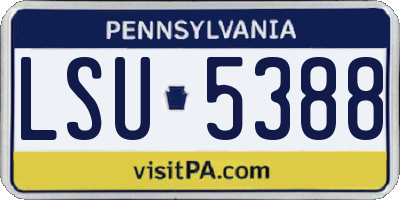 PA license plate LSU5388