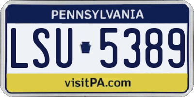 PA license plate LSU5389