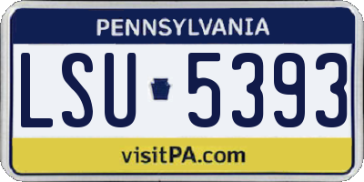 PA license plate LSU5393