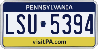 PA license plate LSU5394