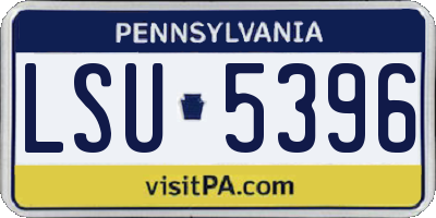PA license plate LSU5396