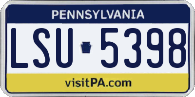 PA license plate LSU5398