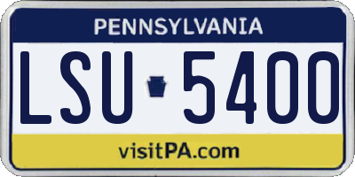 PA license plate LSU5400