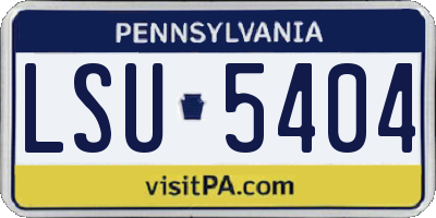 PA license plate LSU5404