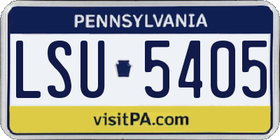 PA license plate LSU5405