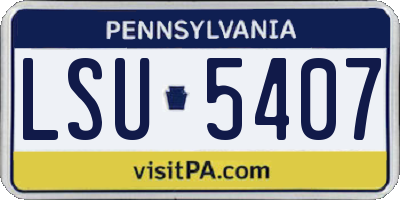 PA license plate LSU5407