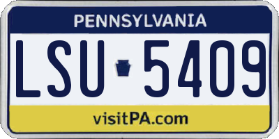 PA license plate LSU5409